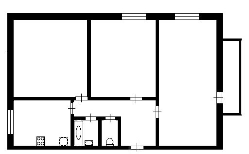 3-к. квартира, 62 кв. м., 3/5 эт.